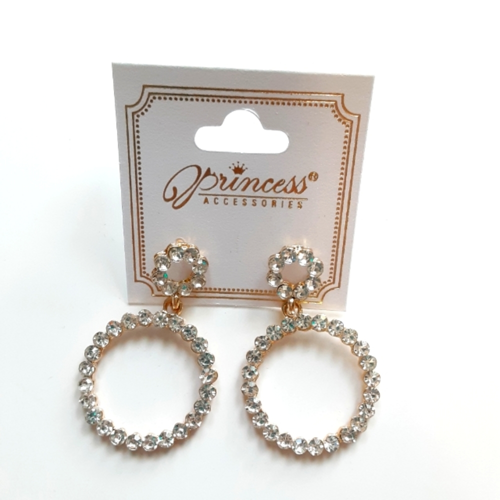 Princess Accessories Diamond Circle Earrings